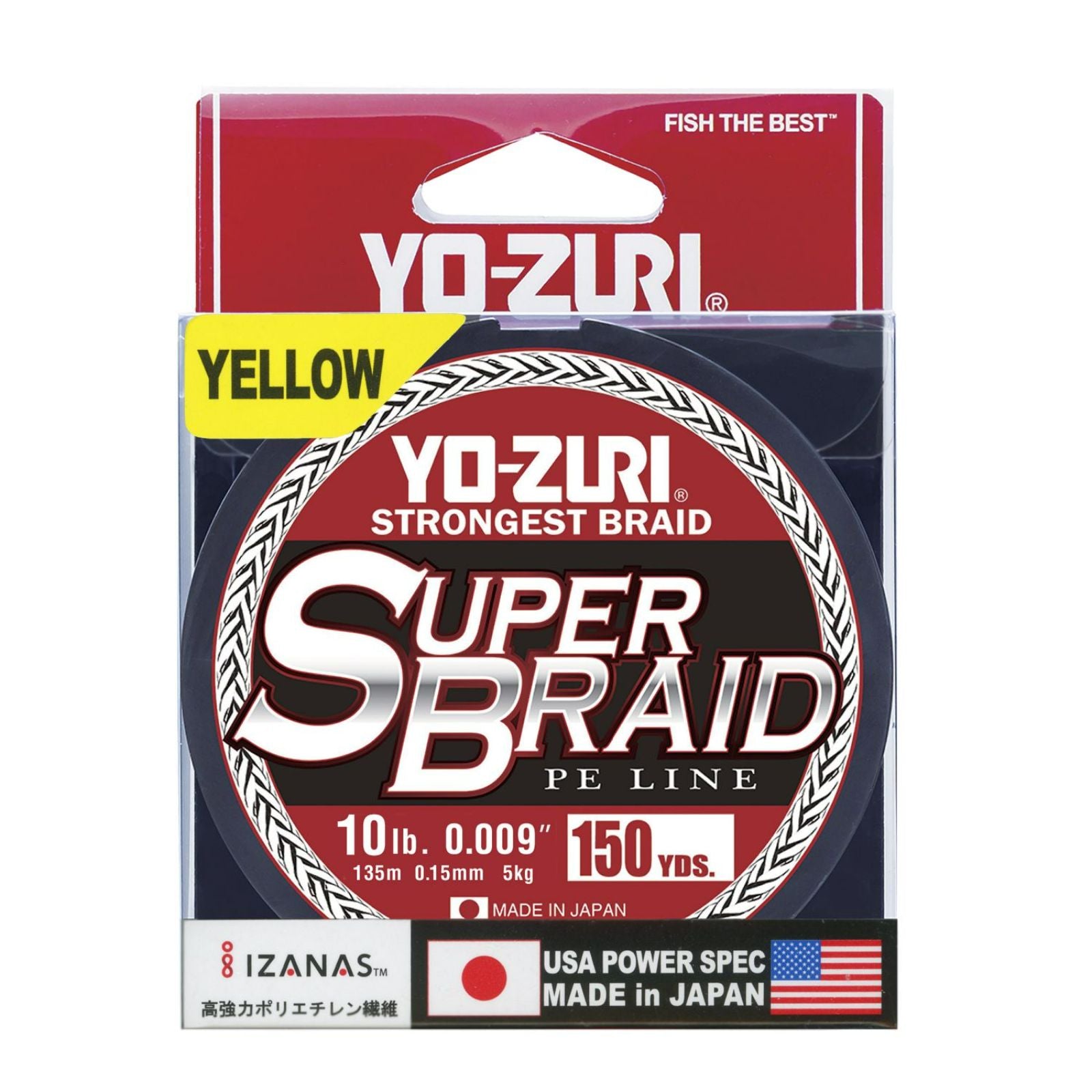Yellow 150YD 10LB Yo-Zuri Super Braid Spool High Vis from Fish On