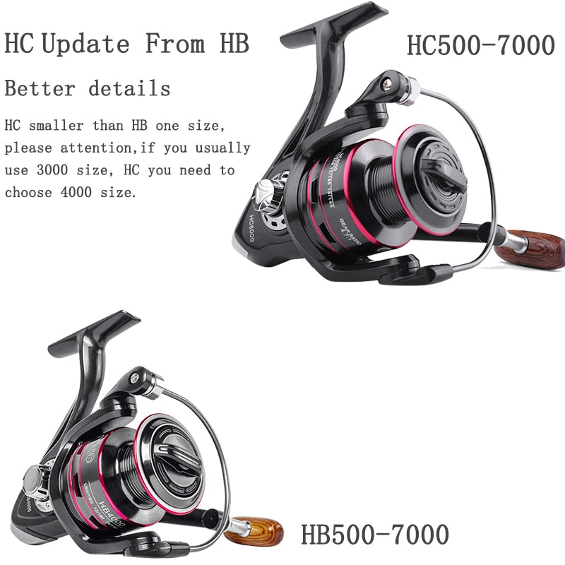 Spinning Reel HP500-7000 Metal EVA Grip Reel Fishing Accessories Equipment  New