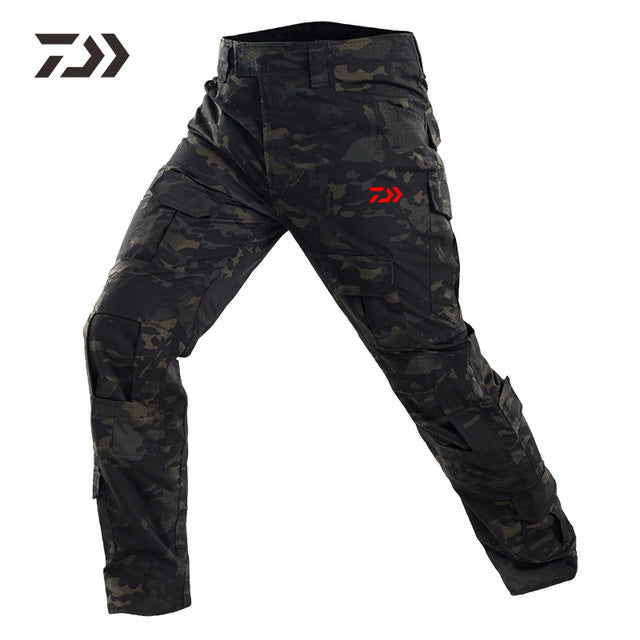 Camouflage Daiwa Fishing Outdoor Men's Fishing Pants from Fish On Outlet Pants Black CP / S
