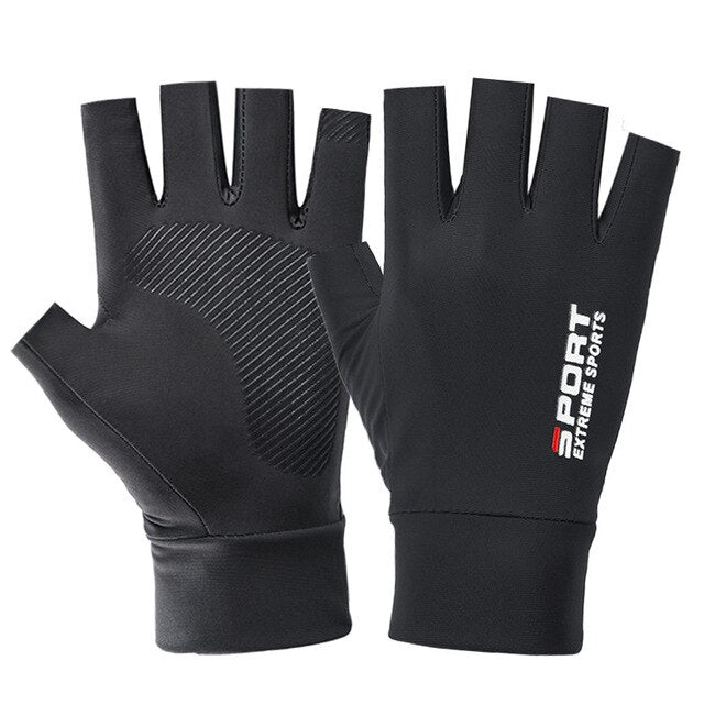 Ice Silk Sunscreen Non-Slip Half-Finger Gloves from Fish On Outlet