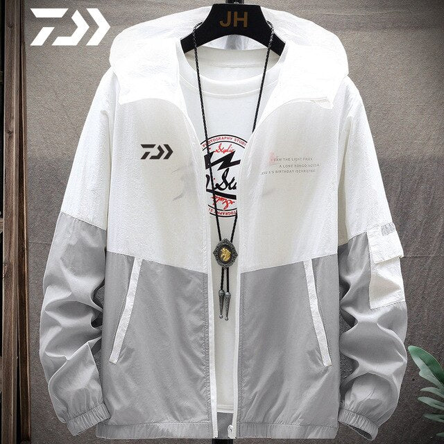 Fishing Ultra-Thin Daiwa Men's Fishing Clothing from Fish On Outlet L / White Gray