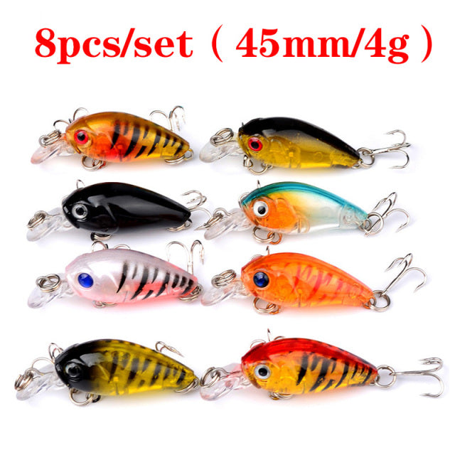 56pcs/lot Almighty Mixed Fishing Lure Crankbaits Swim bait Hard Bait Set  Tackle Bass Fishing wobbly Suitable For Different Kinds Of Fishes