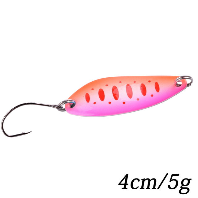 8g Artificial Bait with Feathers Spinner Spoon Fishing Lure Treble Hook  Trout Jig Casting Sinker Simulated Fishing Accessories