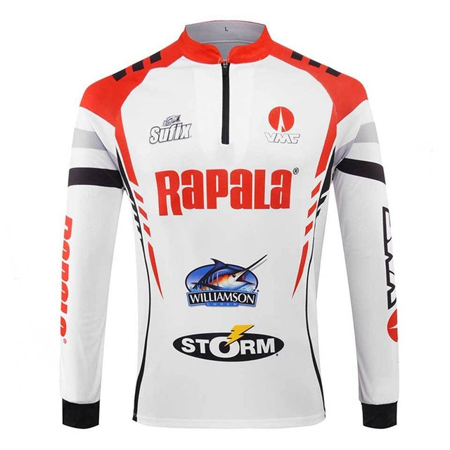 White Long Sleeve Quick Drying Rapala Anti UV Shirt from Fish On Outlet